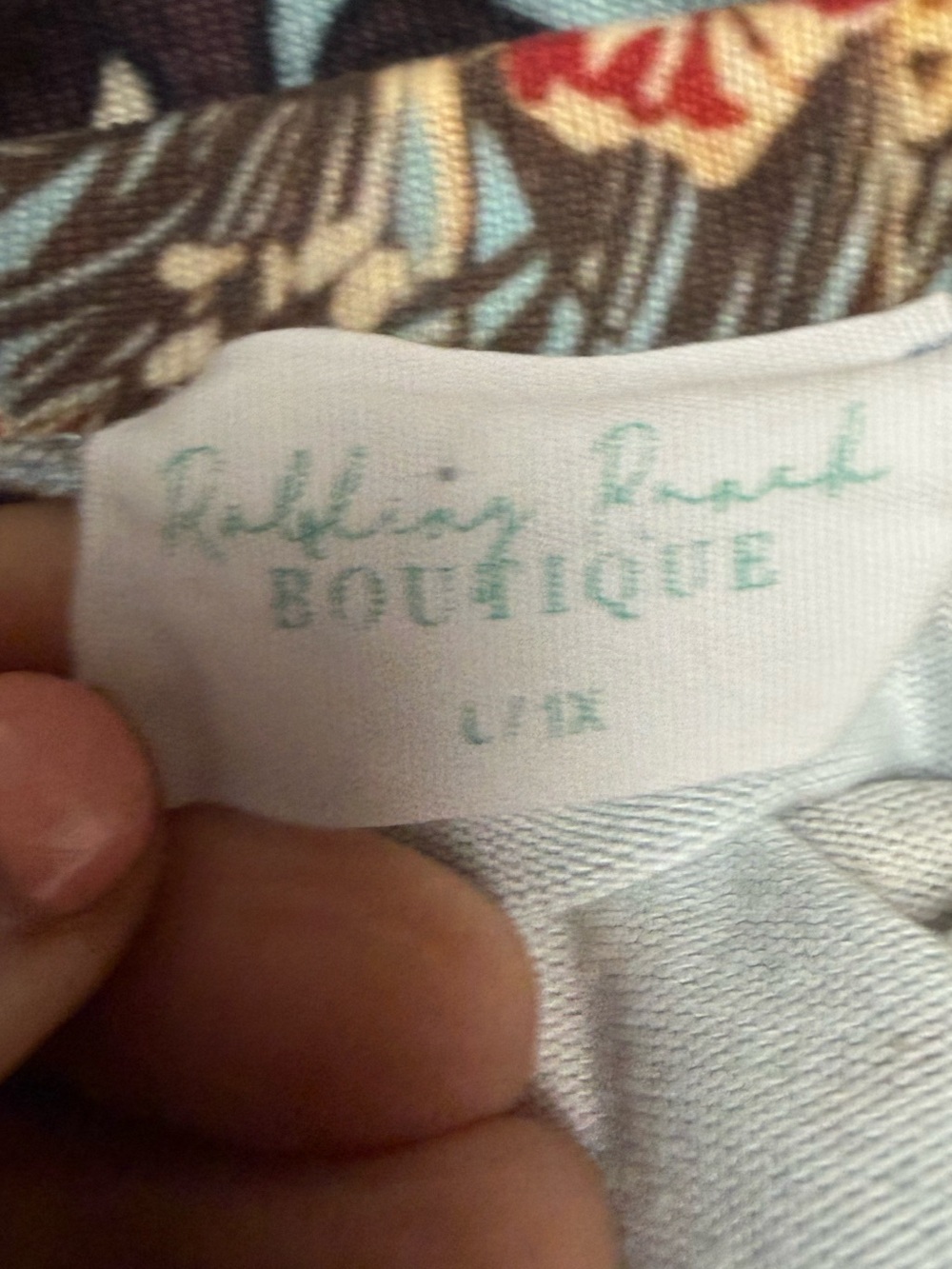 Light Blue Western Cowboy Floral Sweatshirt L/XL - Picture 7 of 8